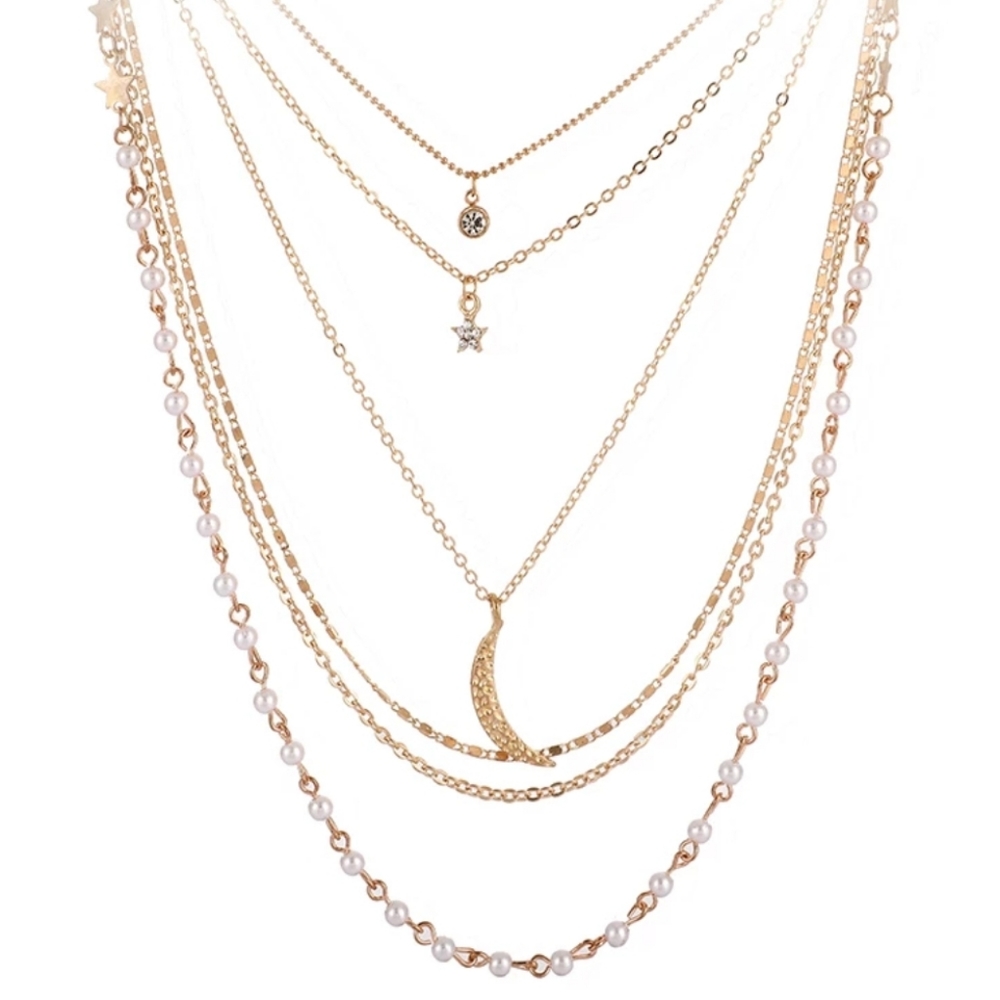 *Jennifer * Layered Moon Necklace - Picture 2 of 6